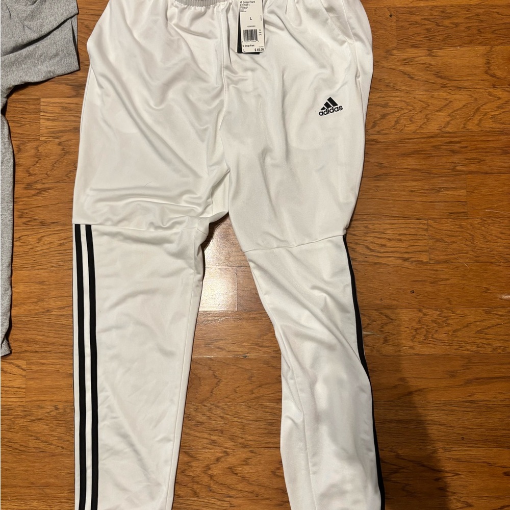 Adidas  men’s White Track Pants